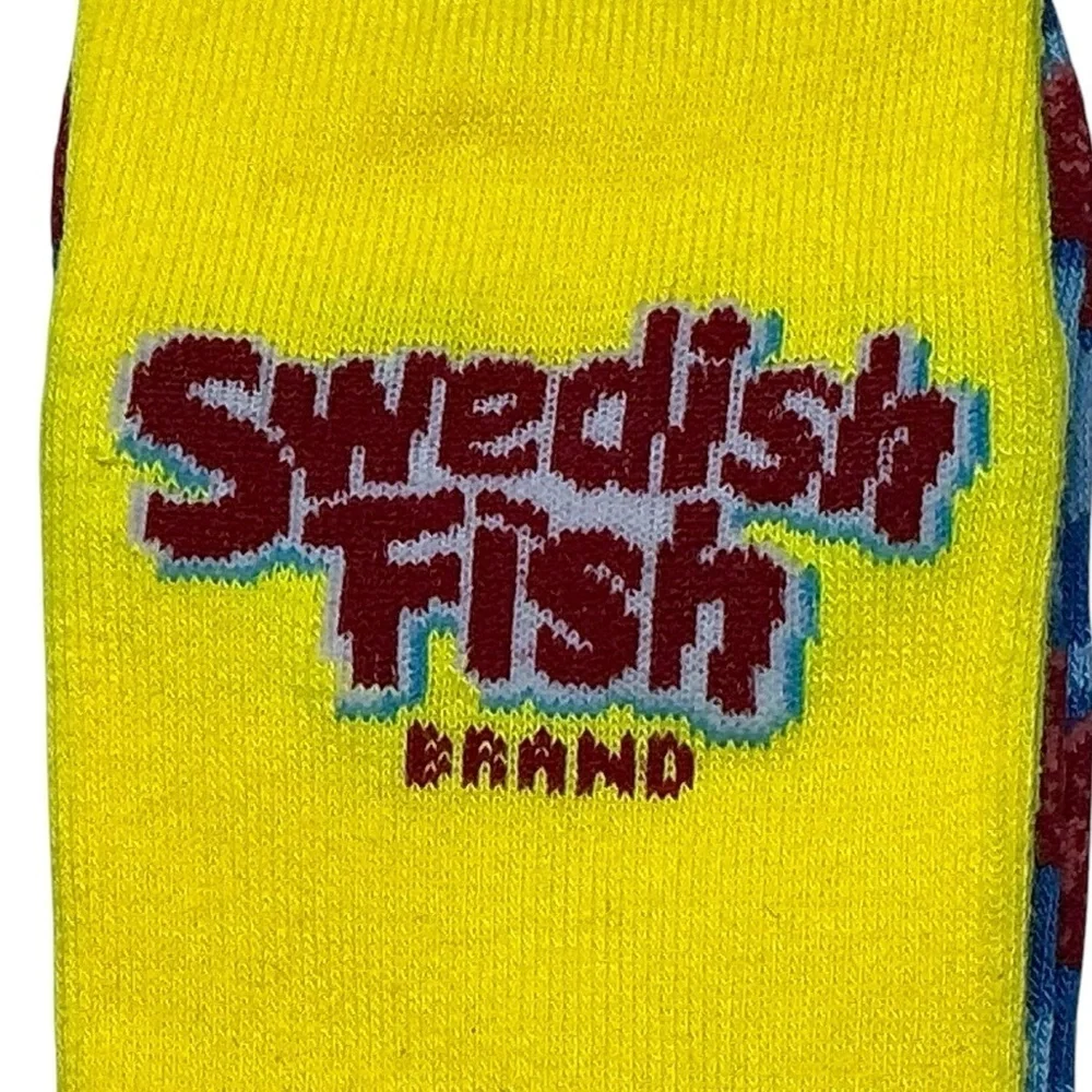 Swedish Fish Novelty Socks Crew Mid Calf Unisex Women 7-13 Men 6-12 New NWT